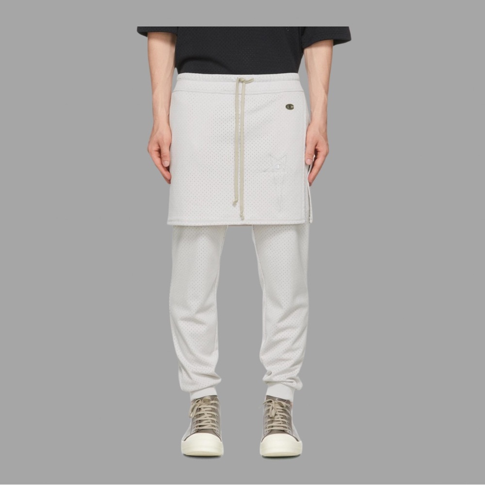 RICK OWENS x Champion: Eco Mesh Streetwear Toga Pants - Joggers (skirt pant)